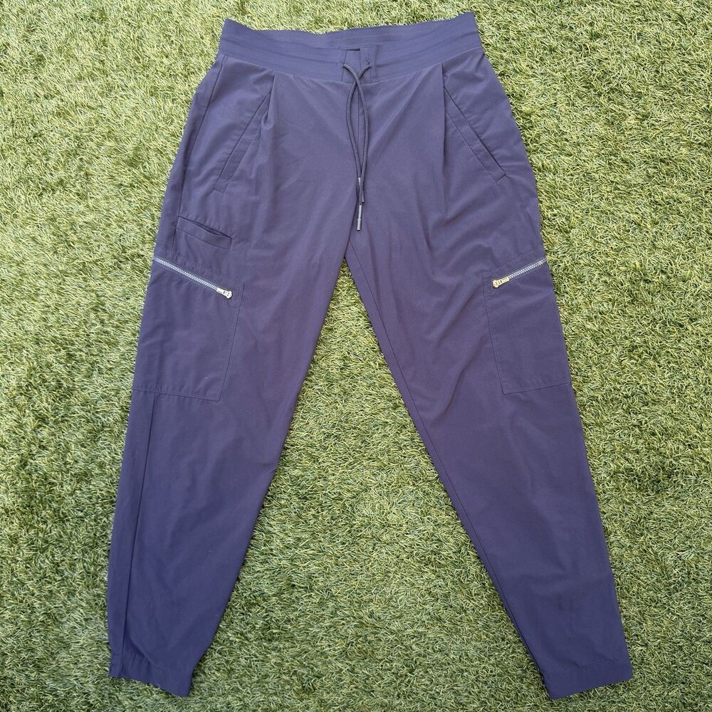 Athleta Venture Pant Recycled Featherweight Jogger Navy Size 4 Travel Zip Pocket